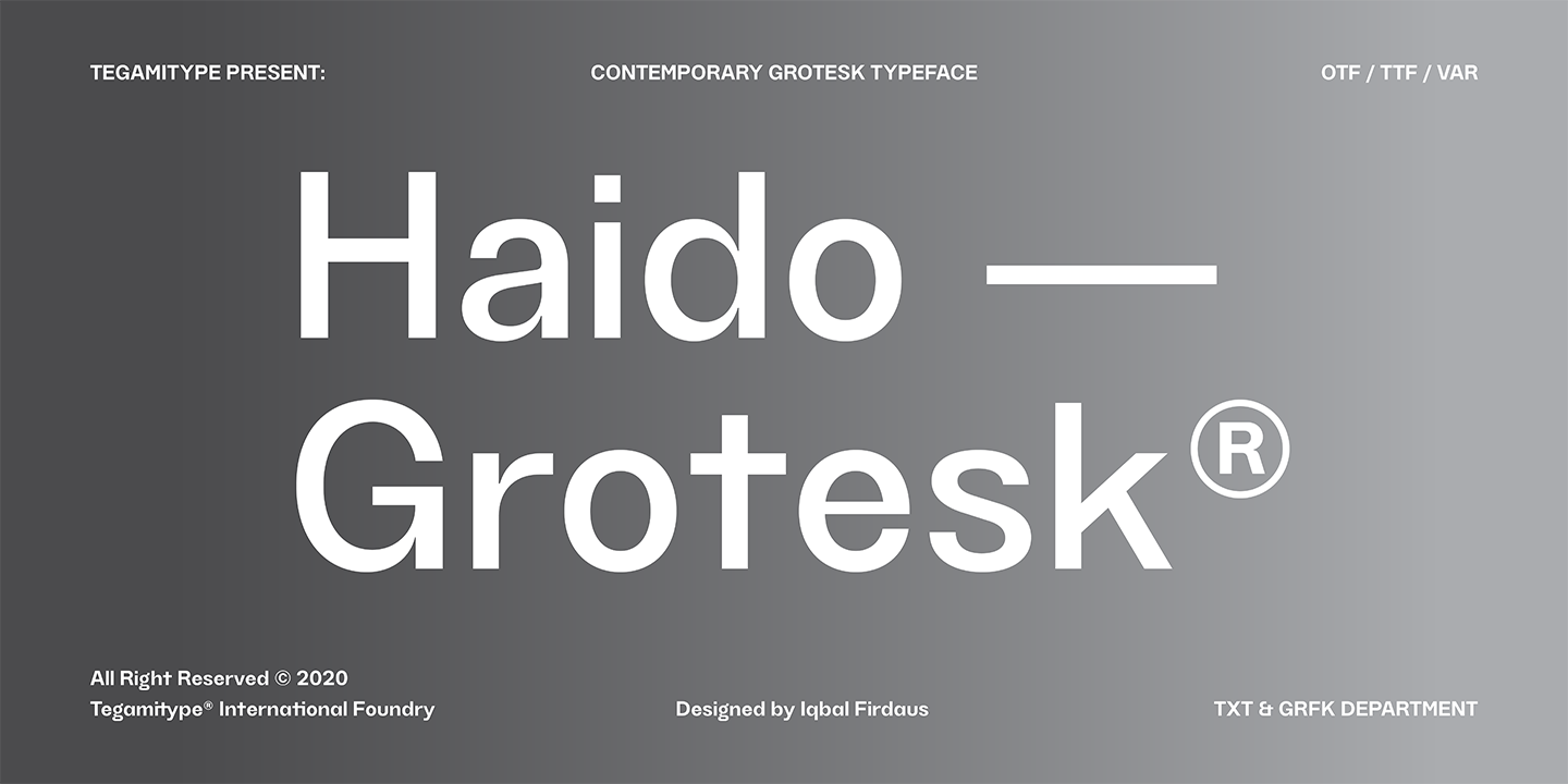 Ejemplo de fuente TG Haido Grotesk #1